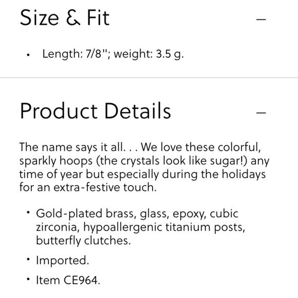 J. Crew Sugar Disco Hoops Elegant Red Crystal Stud Earrings - Picture 3 of 7